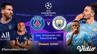 Link Live Streaming Big Match Liga Champions : PSG vs Manchester City di Vidio, Rabu 29 September 2021