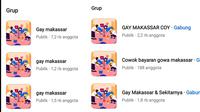 Tangkapan layar sejumlah grup Facebook Gay Makassar (Liputan6.com/Istimewa)