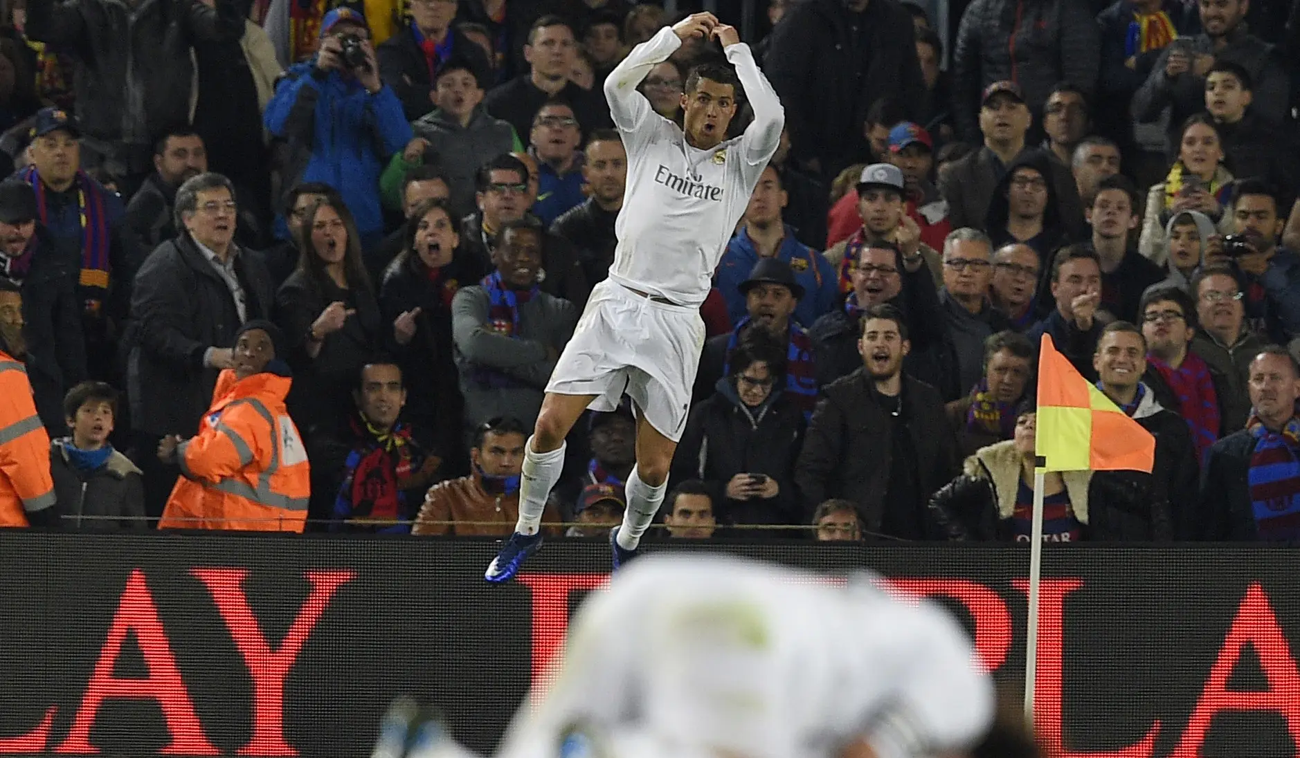 Cristiano Ronaldo sudah beberapa kali mencetak gol di Camp Nou. (AFP/Lluis Gene)