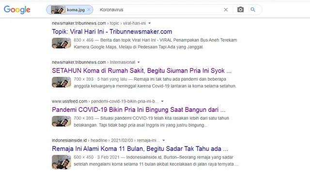 Hasil penelusuran Google Image