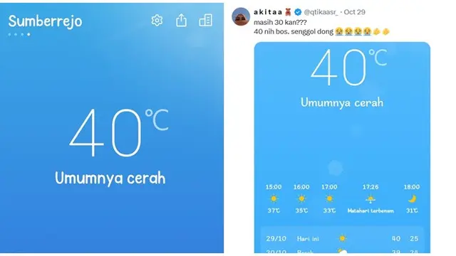6 Potret Keluhan Netizen Suhu Panas Menyentuh Angka 40 Derajat, Bikin Ikut Pusing