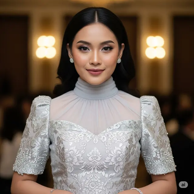 Dress Silver High Neck