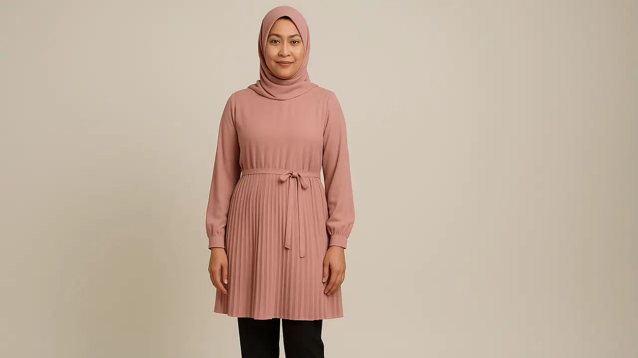 Baju Tunik Kantor Berjilbab Modern 2025 (Foto: ChatGPT)