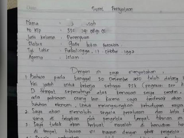 Ini Isi Surat Kontrak Antara Psk Dan Pengelola Kafe Kalijodo