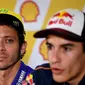 Valentino Rossi belum melupakan insiden dengan Marc Marquez di MotoGP 2015. (AFP/Manan Vatsyayana)