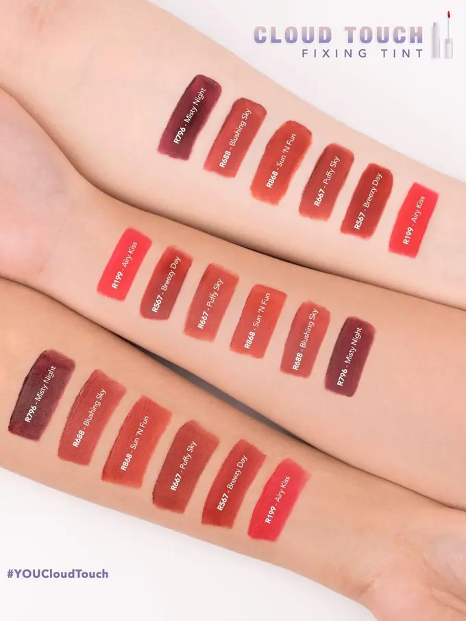 Pilihan Lip Tint Matte Finish dari YOU Cloud Touch Fixing Tint