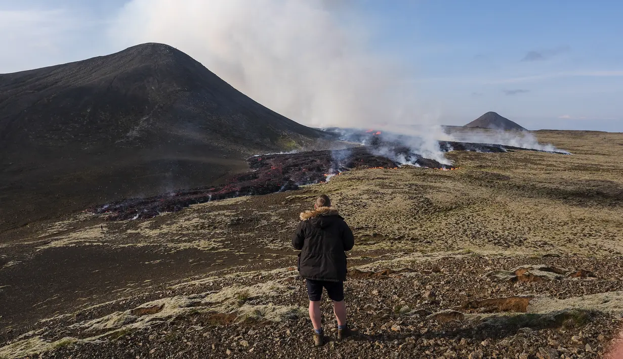 Pihak berwenang mendesak orang untuk tidak melakukan perjalanan ke gunung berapi. (AFP/Kristinn Magnusson/Iceland Out)