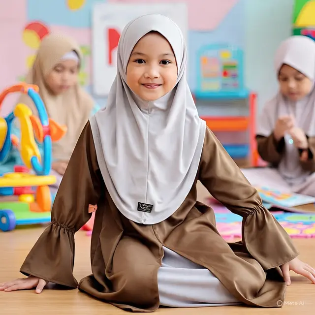 Gamis Coklat Belah Tengah