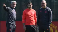 Gelandang serang Manchester United (MU) Henrikh Mkhitaryan menjadi salah satu pemain yang memenuhi ekspektasi Jose Mourinho. (Paul ELLIS / AFP)