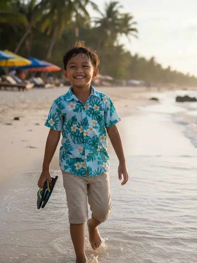 Model Baju Anak untuk Liburan ke Pantai (Foto: Gemini AI)