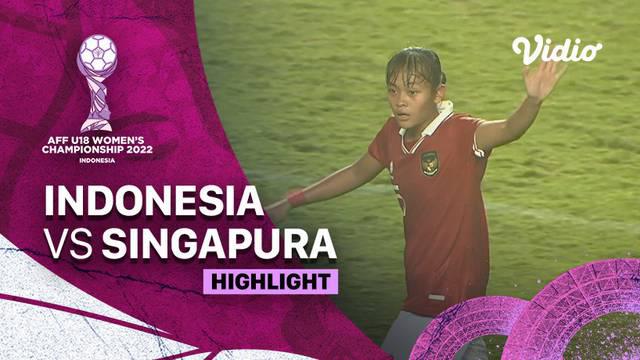 Berita video highlights kemenangan Timnas Indonesia Putri U-18 atas Timnas Singapura Putri U-18 dengan skor 1-0 di Grup A Piala AFF U-18 Putri 2022 berkat torehan gol pemain berusia 13 tahun, Claudia Scheunemann, Jumat (22/7/2022) malam hari WIB.