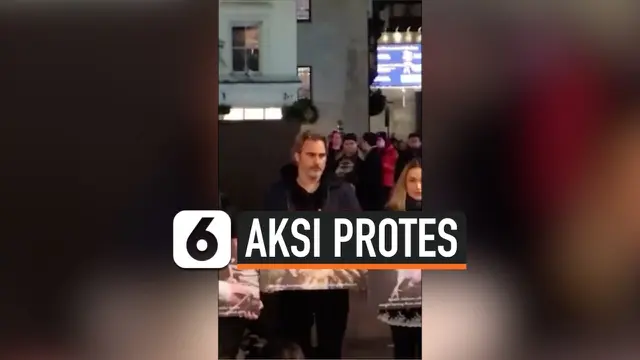 VIDEO: Joaquin Phoenix Ikut Demo Hak Kesetaraan Binatang