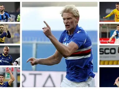 Foto kombinasi sepuluh pemain paling banyak berlari versi Serie A Liga Italia. (Foto: AFP & LaPresse via AP)