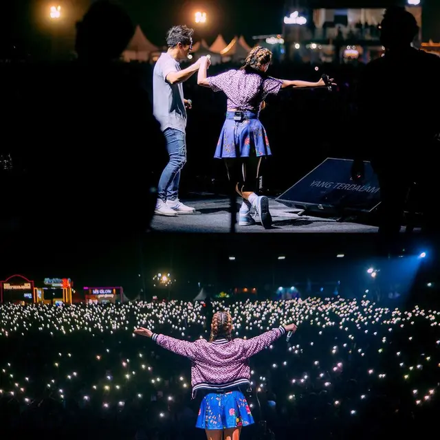 6 Potret Bunga Citra Lestari dan Ariel NOAH Duet di Atas Panggung, Bikin Baper