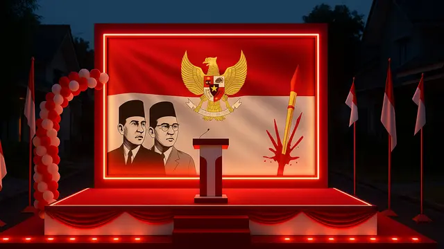 Dekorasi Panggung 17 Agustus Simple Elegan/Ilustrasi oleh AI