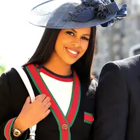 Idris Elba dan Sabrina Dhowre saat menghadiri upacara pernikahan Pangeran Harry dan Meghan Markle di St. George's Chapel, Windsor Castle, Windsor, dekat London, Inggris, Sabtu (19/5). (Gareth Fuller/pool photo via AP)
