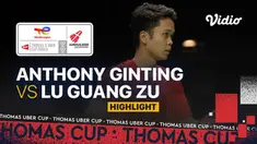Berita Video, Hasil Pertandigan Piala Thomas 2020 antara Anthony Sinisuka Ginting Vs Lu Guang Zu pada Minggu (17/10/2021)