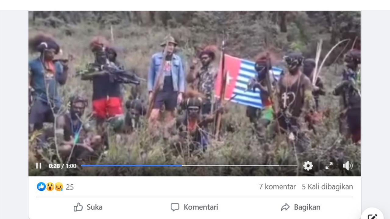 Tangkapan layar klaim video pilot pesawat Susi Air yang disandera KKB