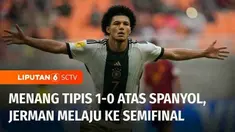 Jerman melaju ke semifinal setelah mengalahkan Spanyol dengan skor tipis 1-0. Gol semata wayang Jerman ini dicetak Paris Burner, lewat titik putih.