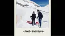 Saat di Swiss, Fitri Tropica dan suaminya melakukan ski di pegunungan Alpen yang tertutup salju, (13/10/14). (instagram.com/fitrop)
