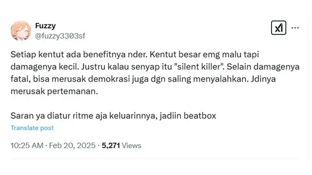 6 Cuitan Kocak Netizen Soal Tips Kentut Elegan Ini Sukses Bikin Ngakak
