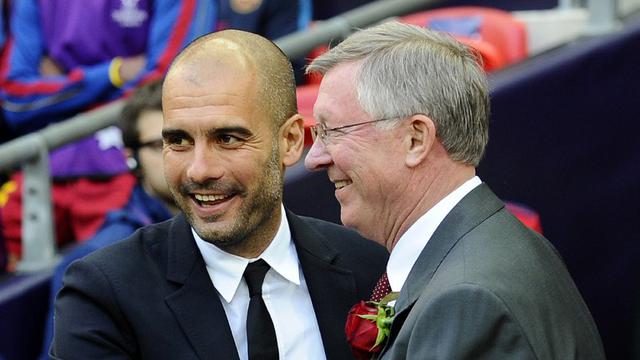 Pep Guardiola - Alex Ferguson (AFP PHOTO / CARL DE SOUZA)