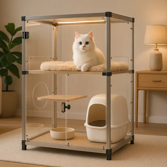 Inspirasi Desain Kandang Kucing Indoor Tingkat yang Unik/via GPT