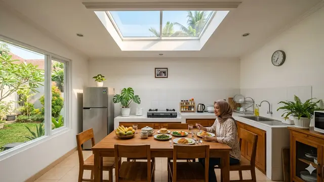 Rumah 1 Lantai Konsep Skylight