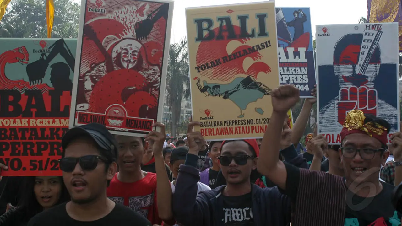 Tolak Reklamasi Bali, Massa Geruduk Bundaran HI
