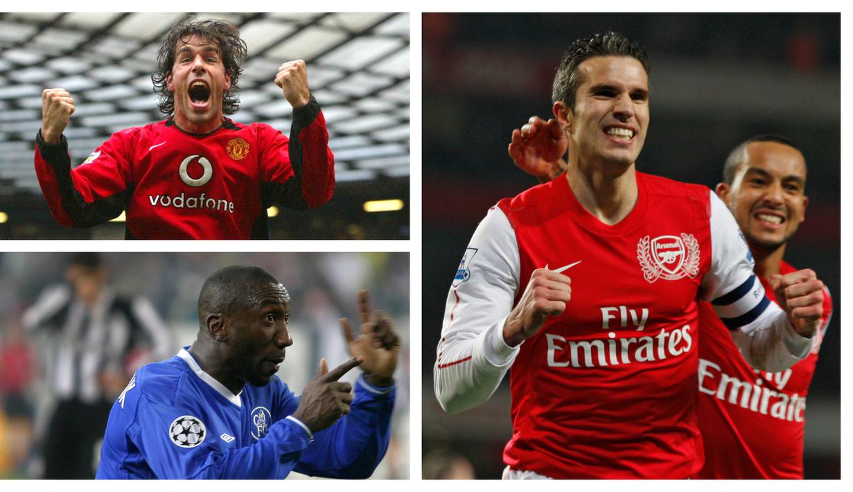 Belanda menyumbang beberapa striker subur yang berlaga di Premier League. Postur tubuh yang mendukung menjadi resep pemainnya sukses berkarier di Inggris. Berikut 5 striker Belanda dengan torehan gol terbanyak sepanjang memperkuat klub Inggris di era Premier League. (Kolase Foto AP)