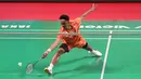 Tunggal putra Indonesia, Alwi Farhan, melawan wakil India, Lakhsya Sen, di Istora Senayan, Selasa (2/6/2026). Alwi Farhan menang dengan skor 21-19, 21-16. (Bola.com/M Iqbal Ichsan)