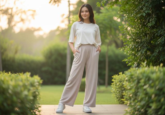 Oversized Top (Kaos/Sweater) dengan Celana Longgar/Jogger