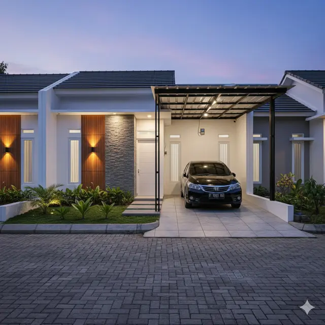 Gambar Rumah Minimalis Modern Kekinian dengan Garasi Mobil