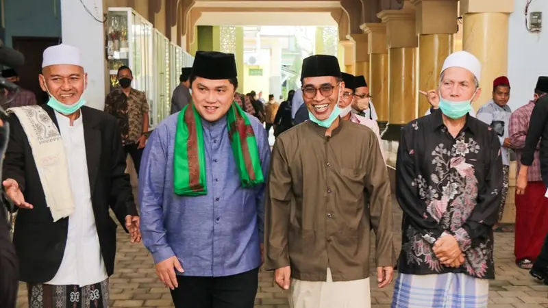 Menteri BUMN Erick Thohir menghadiri acara Silaturahmi dan Halal Bihalal di Ponpes Darussalam Blokagung, Banyuwangi, Jawa Timur. (Foto: Istimewa)