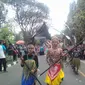 Salah satu peserta Festival Bregada dalam rangka Lustrum SMA 3 Yogyakarta (Liputan6.com / Switzy Sabandar) 