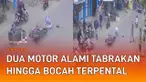 Dua pemotor alami kecelakaan di jalanan sempit mengundang perhatian.