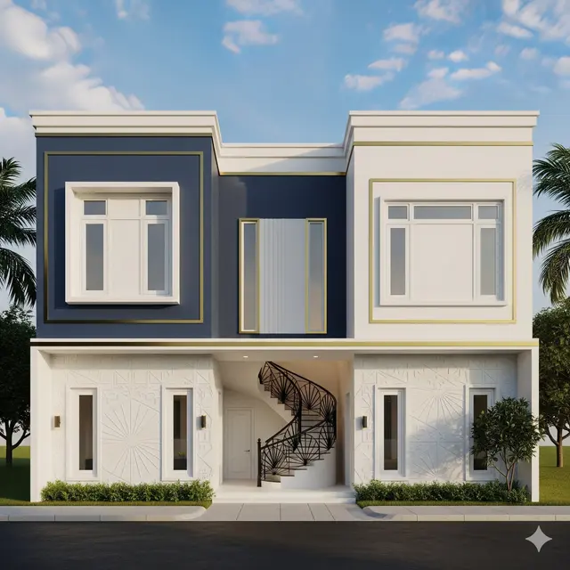 Rumah Minimalis 2 Lantai dengan Sentuhan Art Deco