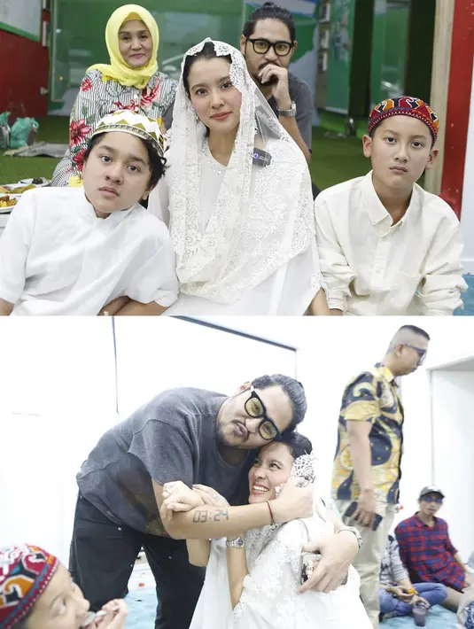 Pada perayaan yang sederhana namun berkesan ini, Marcella tampil anggun dalam balutan busana serba putih.  [@marcella.zalianty].