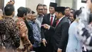 Sebelum serah terima jabatan, Hadi Tjahjanto mengenalkan Agus Harimurti Yudhoyono kepada jajaran Kementerian ATR/BPN. (Liputan6.com/Angga Yuniar)