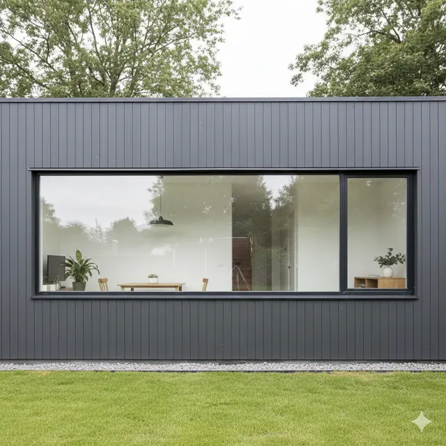 Desain Rumah Kecil dengan Jendela Besar (Foto: Gemini AI)