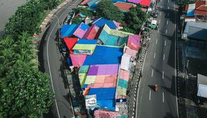 Kampoeng Bekelir di Kota Tangerang, Banten dilihat dari atas. (Liputan6.com/Pramita Tristiawati)