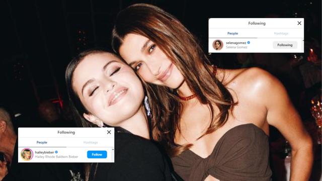 Hailey Bieber dan Selena Gomez tampak telah saling follow di Instagram.