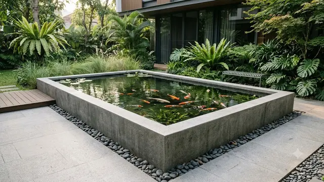 Desain Kolam Ikan dengan Bibir Tinggi agar Aman untuk Balita