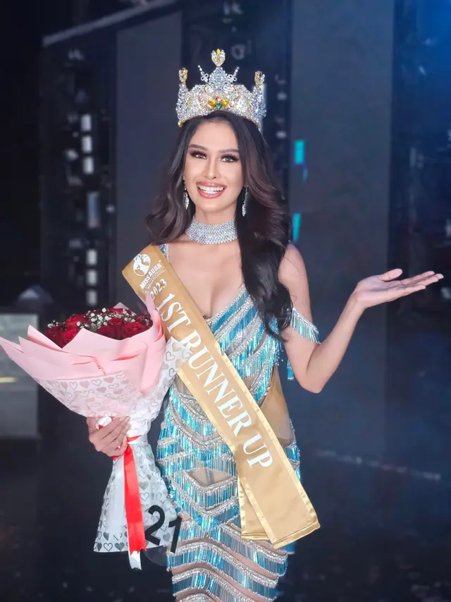 Sahida Sheikh Meraih Runner Up Pertama Miss Aura International 2023. (ist)