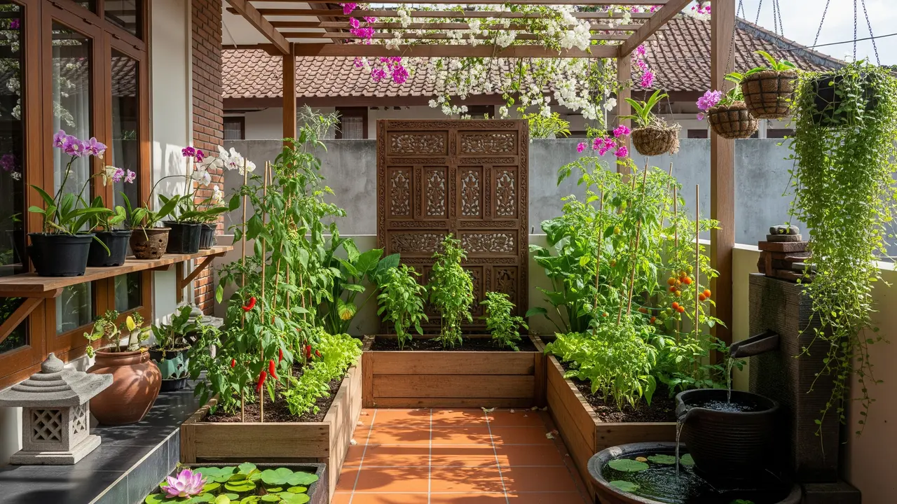 Kebun Sayur Kecil yang Menambah Estetika Teras Rumah