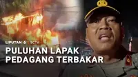 Puluhan lapak pedagang di Lamongan hangus terbakar. Banyaknya bahan yang mudah terbakar membuat api sulit dipadamkan.