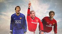 Manchester United - Edwin van der Sar, Eric Cantona, Ole Gunnar Solskjaer (Bola.com/Adreanus Titus)