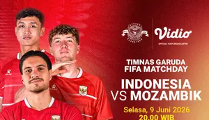Nonton Indonesia vs Mozambik hanya di Vidio. (doc. vidio)