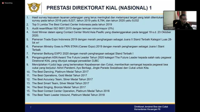 Prestasi Direktorat Kepabeanan