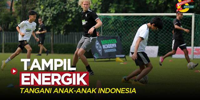 VIDEO: Pelatih Akademi Borussia Monchengladbach Tampil Energik Tangani Anak-Anak Indonesia
